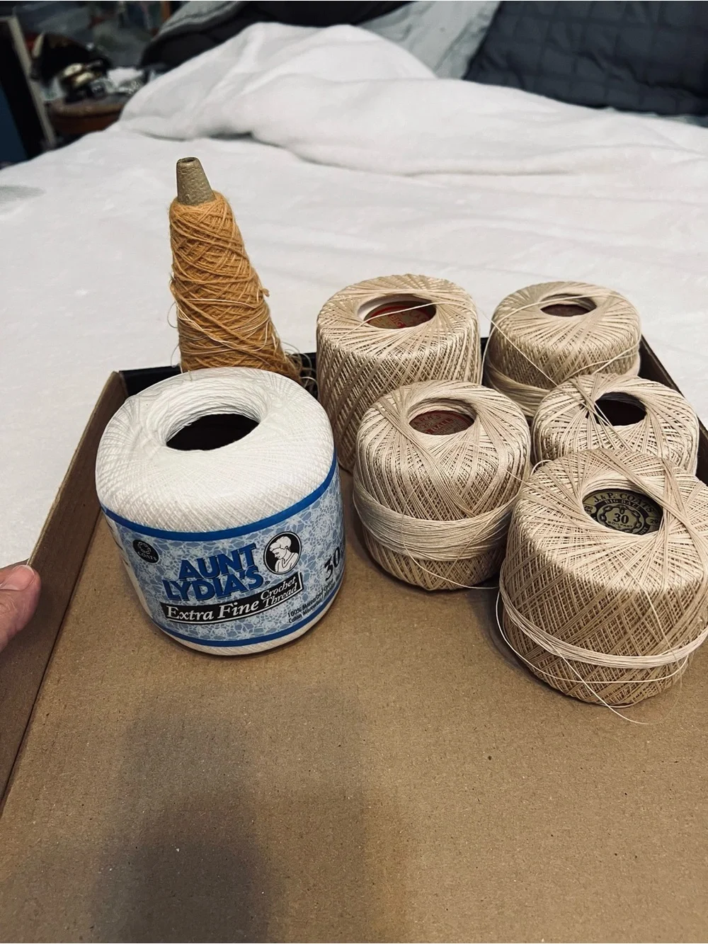 Lot of Extra Fine Crochet Thread Aunt Lydia’s & Big Ball sizes 20 & 30